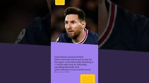 Lionel Messi scores as Paris Saint Germain win Ligue 1 to approach Marseille #shorts