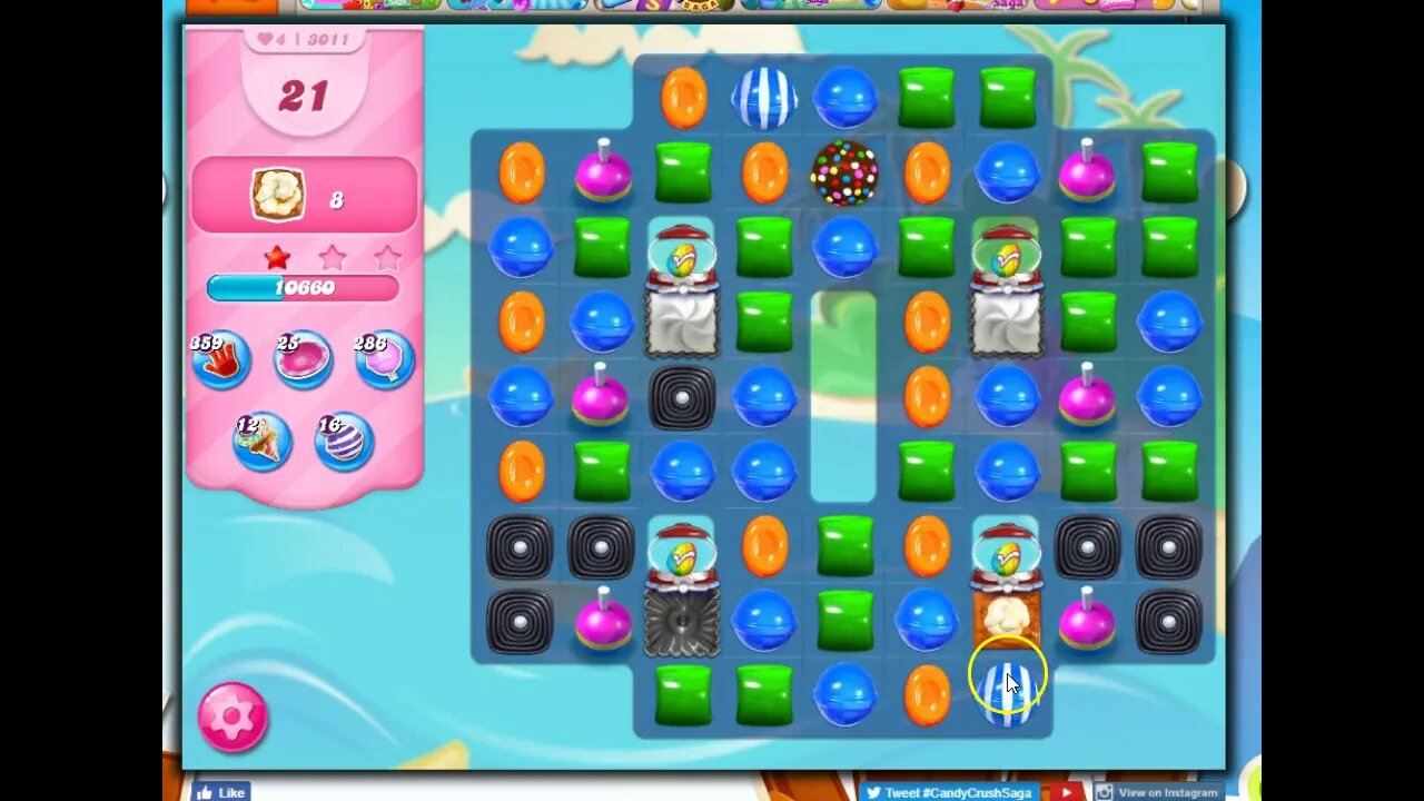 Candy Crush Level 3011 Talkthrough, 24 Moves 0 Boosters