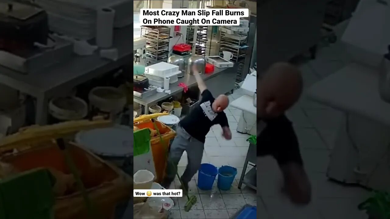 Most Crazy Man Slip Fall Burns On Phone Caught On Camera #shorts #fall #fun #funny #funnyvideo