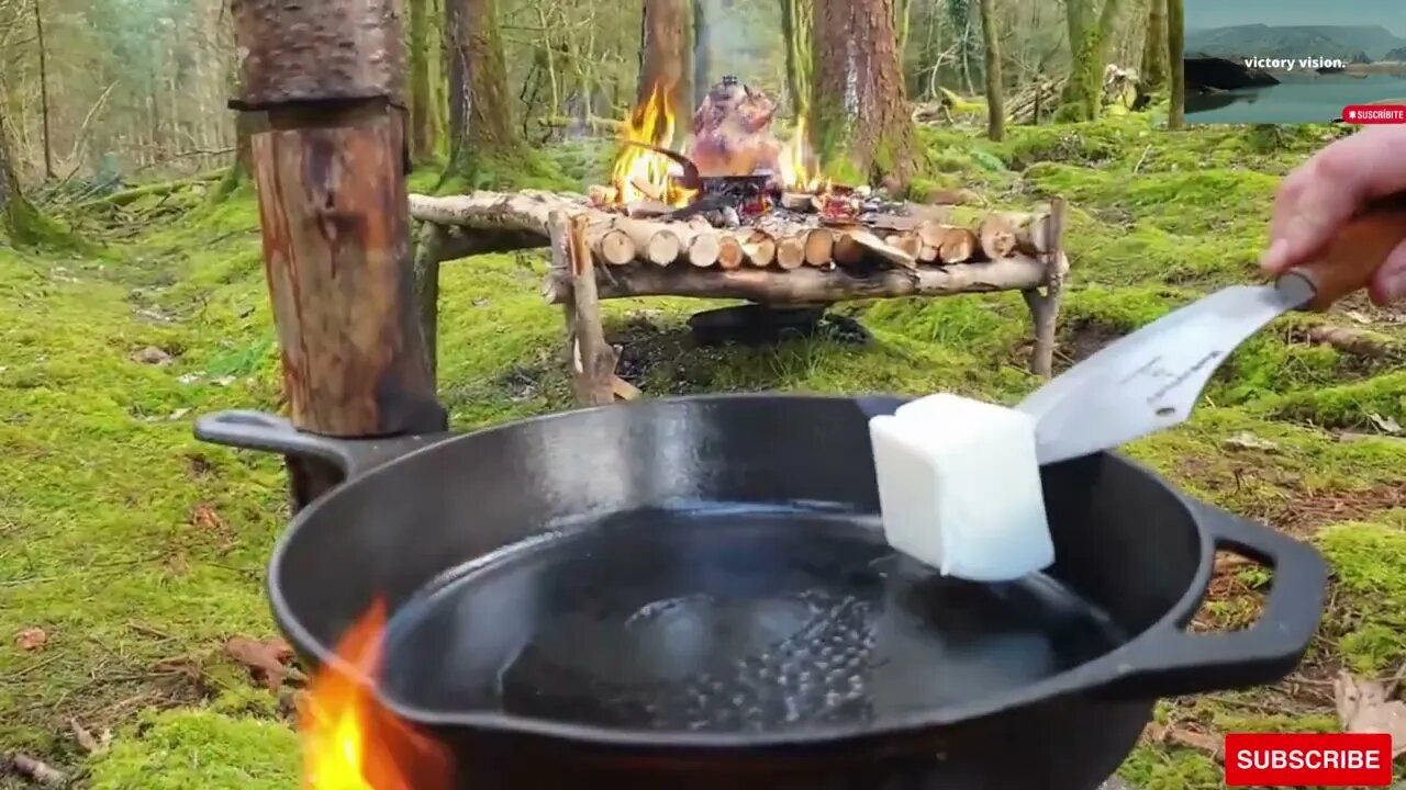 Checken cooking in forest #forestfood