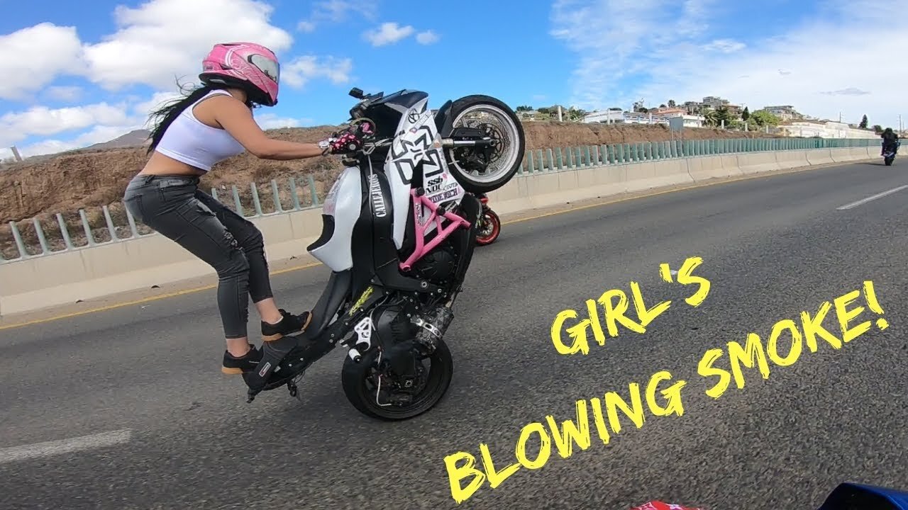 Biker girls, the knight riders girl's , bike stunts