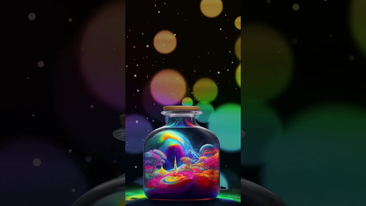 Psychedelic Universe In A Jar & Glowing Bokeh Lights & Star Dust | Screensaver NO Music