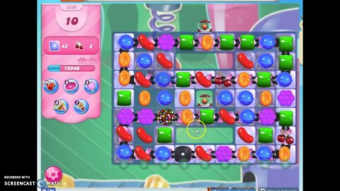 Candy Crush Level 2236 Audio Talkthrough, 1 Star 0 Boosters