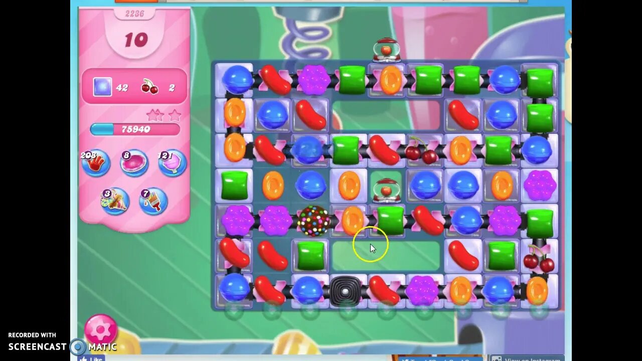 Candy Crush Level 2236 Audio Talkthrough, 1 Star 0 Boosters
