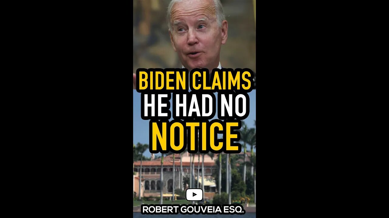Biden CLAIMS he had NO NOTICE about Trump Raid #shorts