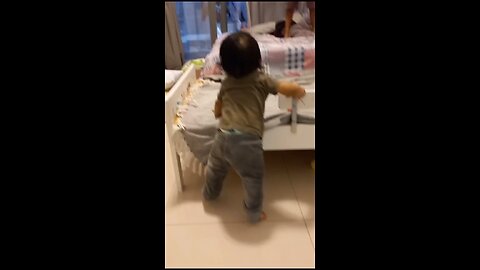 Cute baby 1st time walking