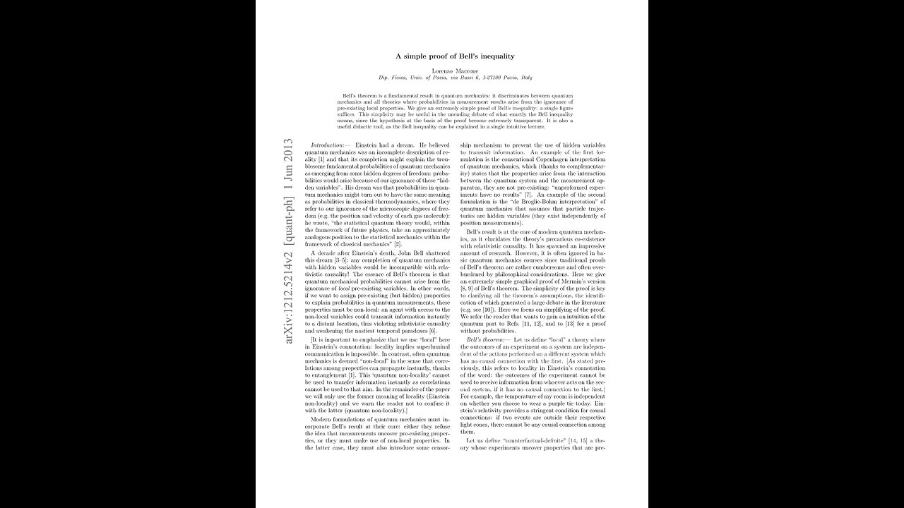 A simple proof of Bell’s inequality. Lorenzo Maccone. A Puke (TM) Audiopaper