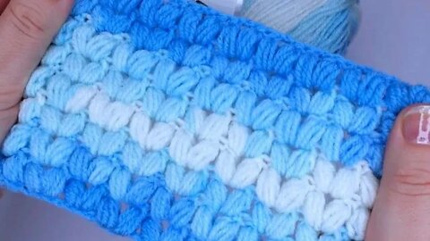 How to crochet V puffs stitch for blanket simple tutorial by marifu6a