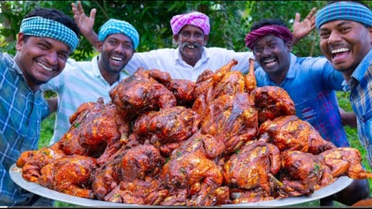 FULL CHICKEN ROAST | Whole Fried Chicken Recipe Cooking in village | Free Range Chicken Recipe