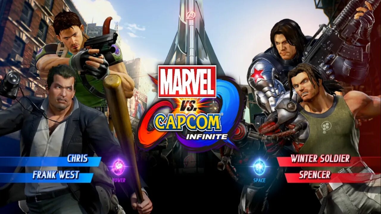 Chris & Frank West VS Soldado Invernal & Spencer Marvel vs Capcom Infinite