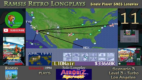 Aerobiz Supersonic | SNES | Level 3 | Scenario 3 | Los Angeles - Episode #11 | Longplay