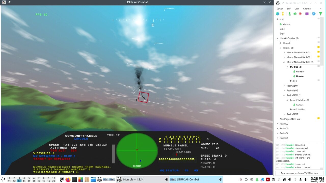 07 Linux Air Combat Feb2022: New Player Henk coached in online combat Part 1 of 2