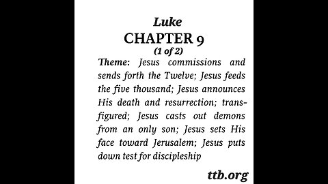 Luke Chapter 9 (Bible Study) (1 of 2)