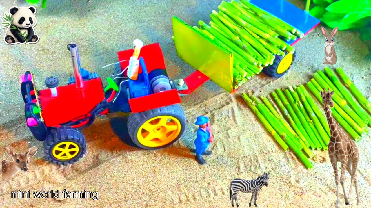 Diy mini tractor supply bamboo | diy tractor | mini farm diorama