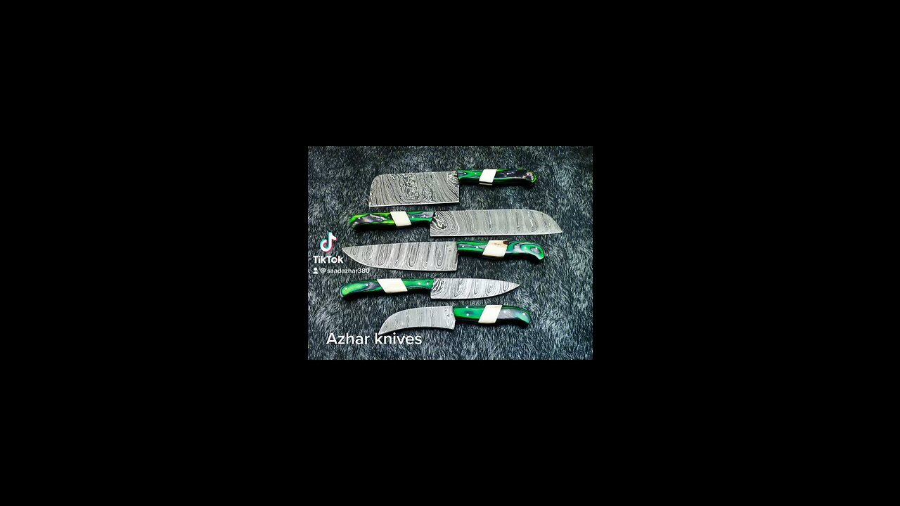 Handmade Damascus steel 5 pcs kitchen knives set