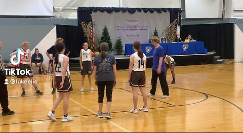 76 year old mother outshines her two college basketball daughters on the court!