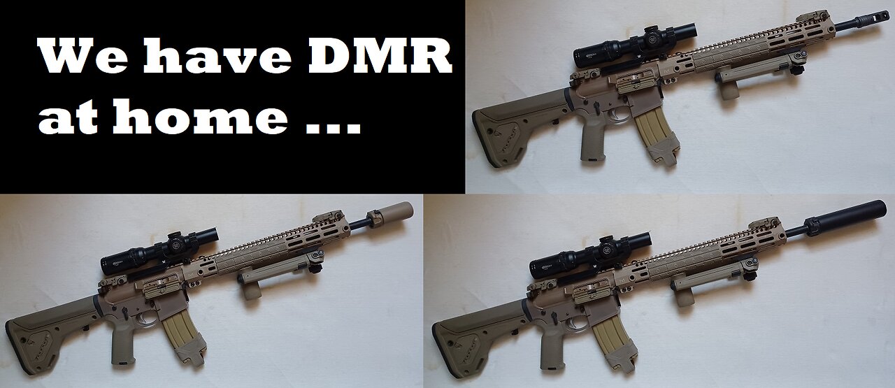 "We have DMR at home", Aero Precision/Noreen 5.56, 17.7 inch BA Hanson barrel, Vortex 1-6x24, FDE.