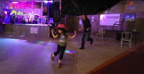 Bella and her Daddy, take over the dance floor in Kenney, Texas