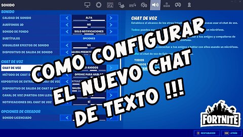 COMO CONFIGURAR EL NUEVO CHAT DE TEXTO EN FORTNITE