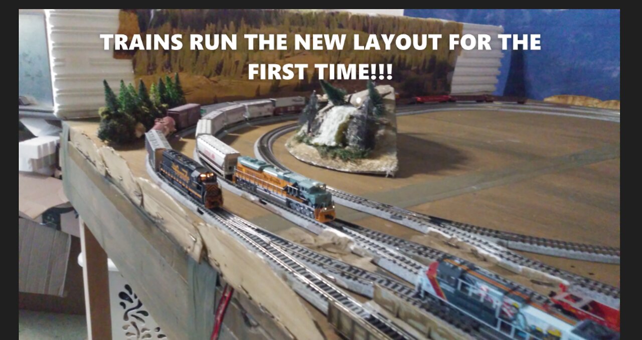 TRAINS RUN ON THE NEW LAYOUT FOR THE FIST TIME!