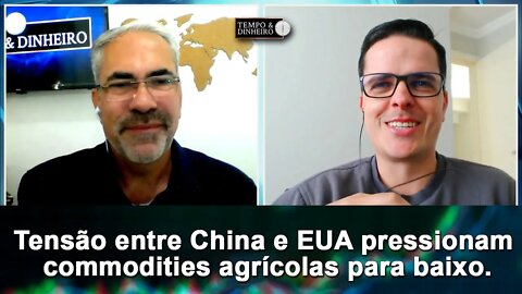 Tensão entre China e EUA pressiona commodities agrícolas para baixo.