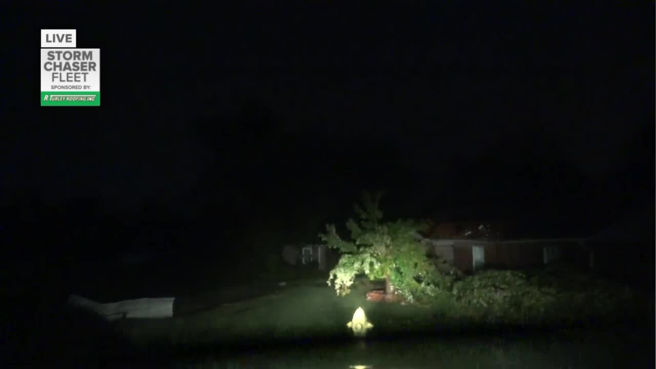 First look at damage after possible tornado in Coweta