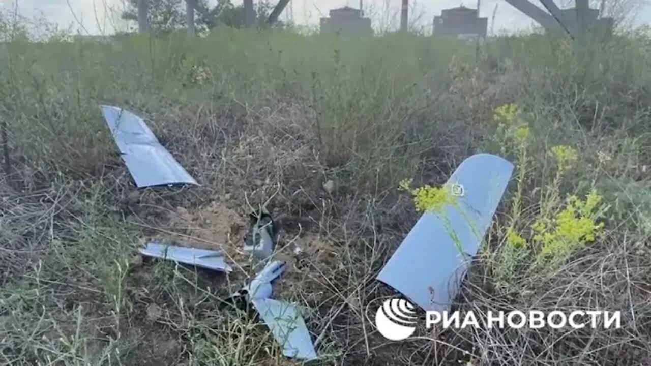 Ukrainian Kamikaze Drones Shot Down Near Zaporozhye Nuclear Plant & The City's Utility Building Pt.1