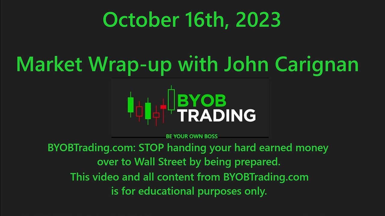 October 16th, 2023 BYOB Market Wrap Up. For educational purposes only.