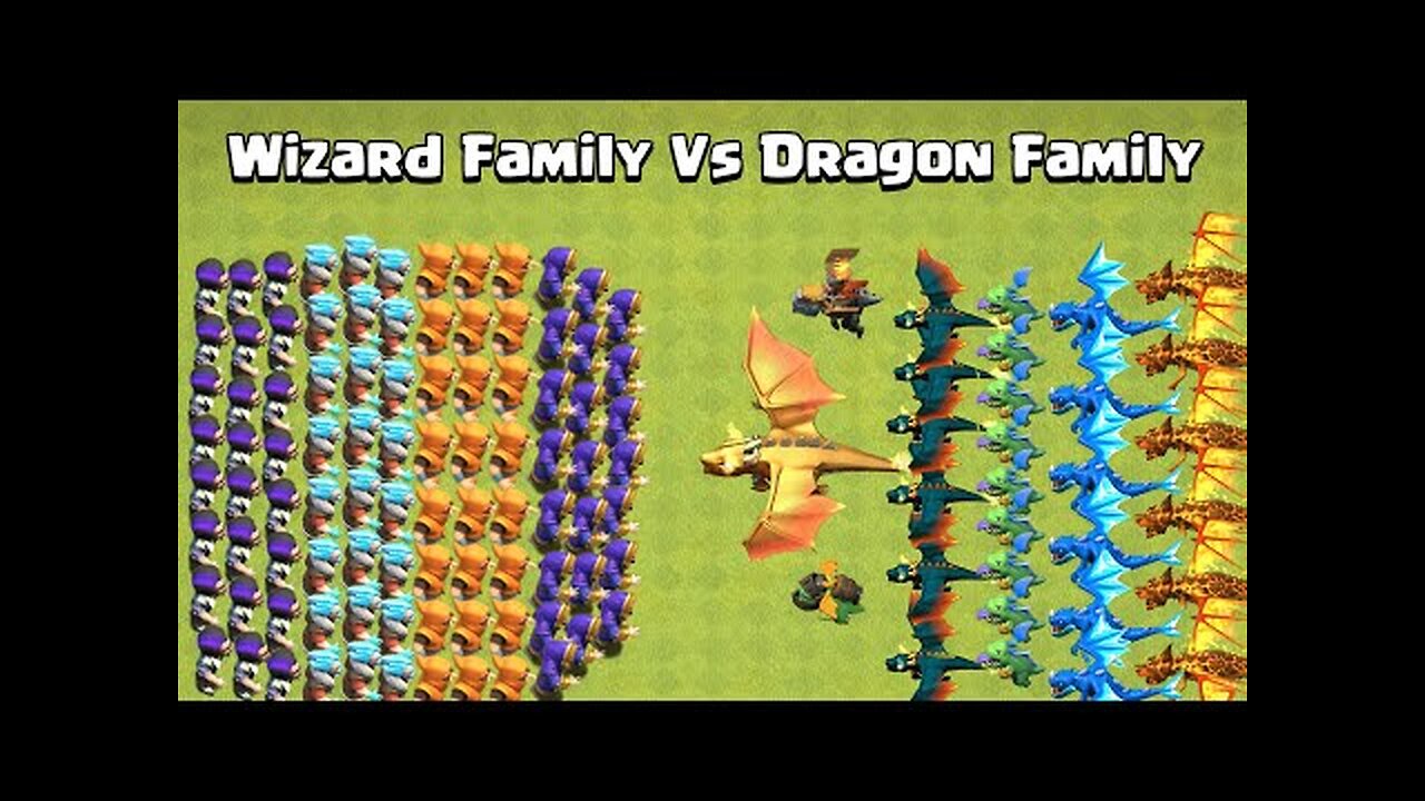 DRAGON FAMILY VS WIZARD FAMILY | CLASH OF CLANS