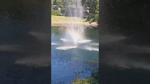 Pretty rainbow in the fountain 🌈 ⛲