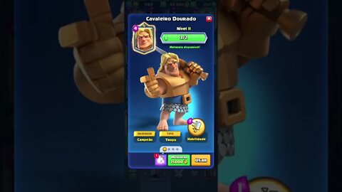 CAVALEIRO DOURADO NÍVEL 12 #shorts #clashroyal #clash #clashroyale #royale