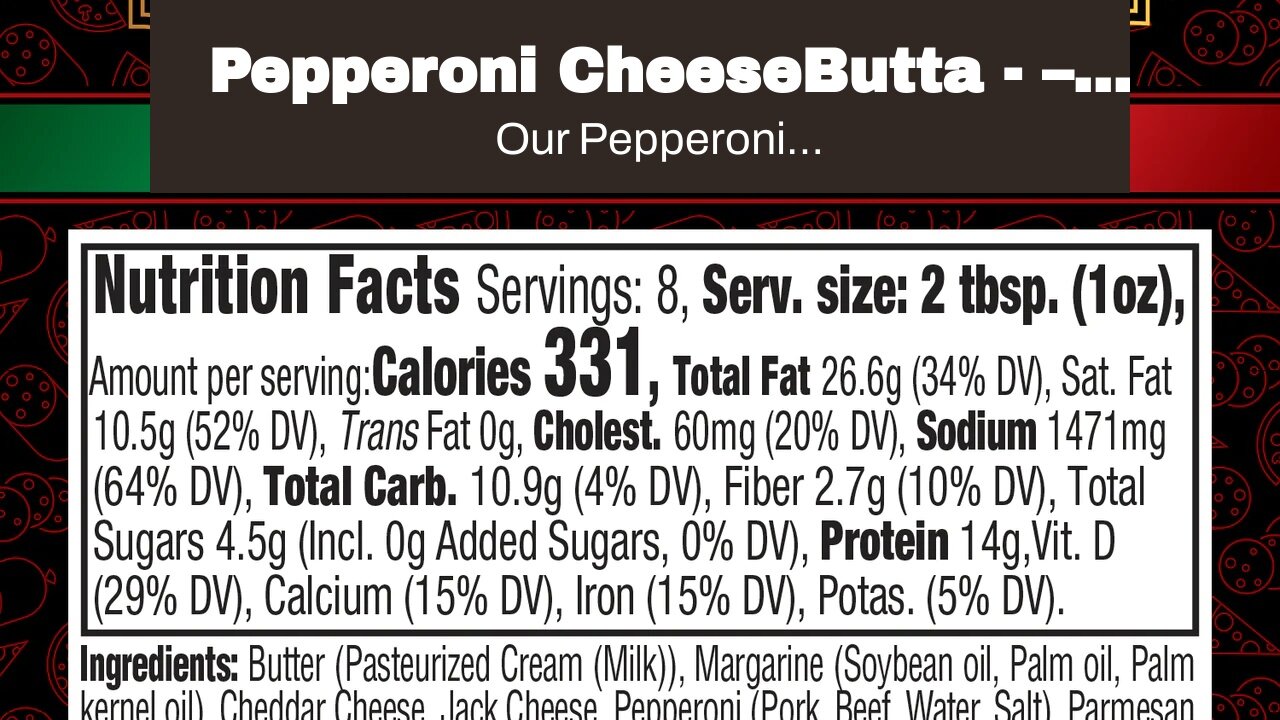 Pepperoni CheeseButta - – CheeseButta - Gourmet Products