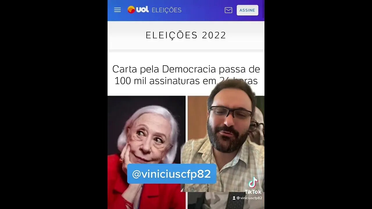 CIRCO! Eleitores do bajulador e patrocinador de ditaduras, assinam carta em defesa da democracia.