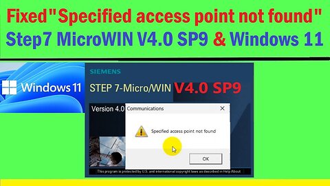 0133 - Fixed specified access point not found on step7 microwin v4.0 sp9 and windows 11