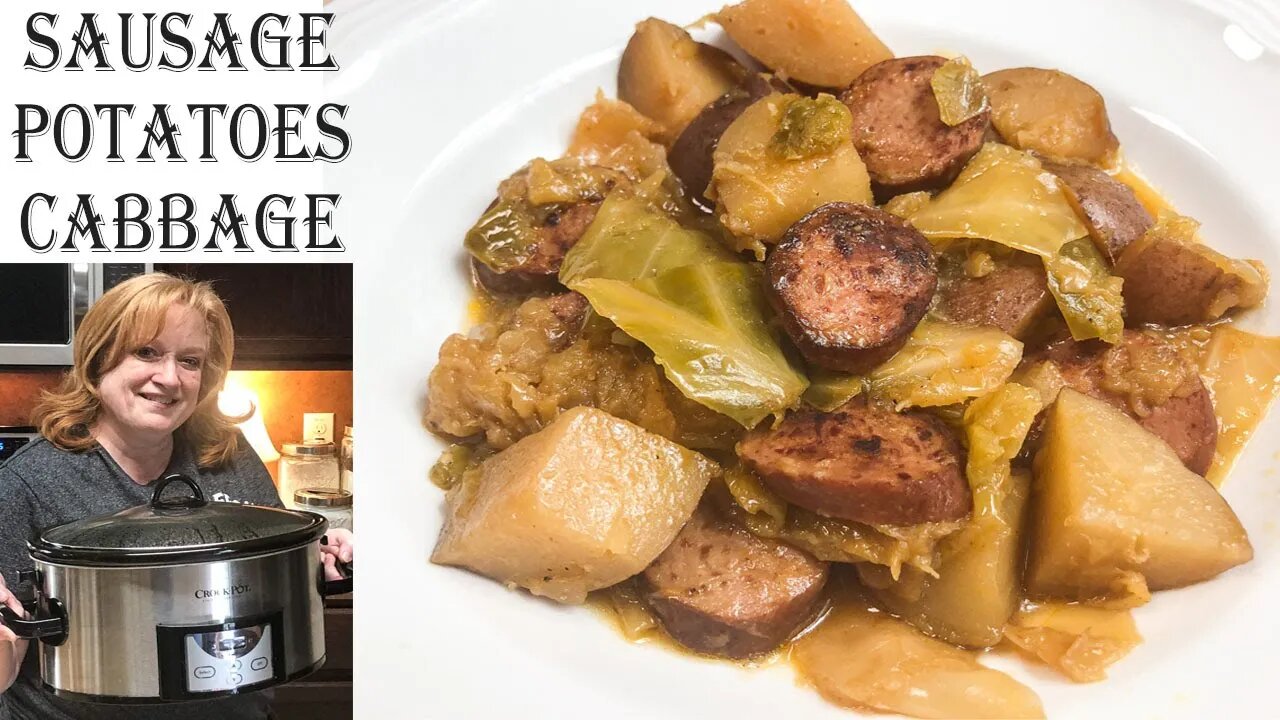 CROCKPOT SAUSAGE, POTATOES & CABBAGE RECIPE | My Version of a Colcannon Recipe