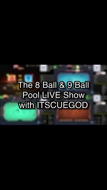 The 8 Ball & 9 Ball Pool LIVE Show with ITSCUEGOD