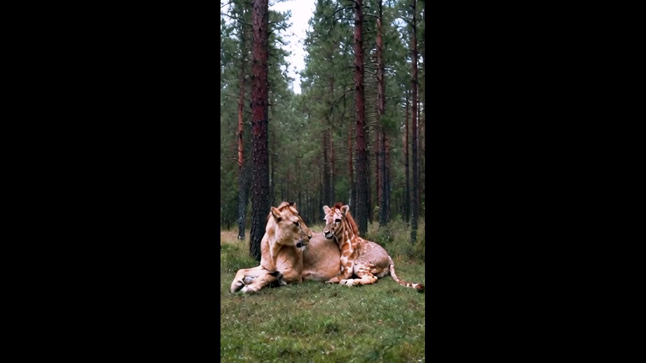 A Lioness Shows Unbelievable Compassion for a Foal with Giraffe Patterns! A Rare Wild Encounter!