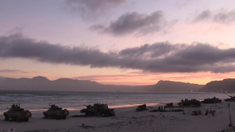 SOUTH AFRICA - Cape Town - The Rooivalk (Red Falcon) attack helicopters in action during Armed Forces Celebrations event (Video) (Fs8)