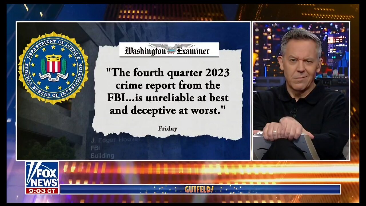 Gutfeld: FBI Is Pulling Crime Stats Out Of Their Ass