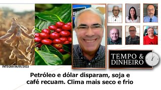 Petróleo e dólar disparam, soja e café recuam. Clima mais seco e frio