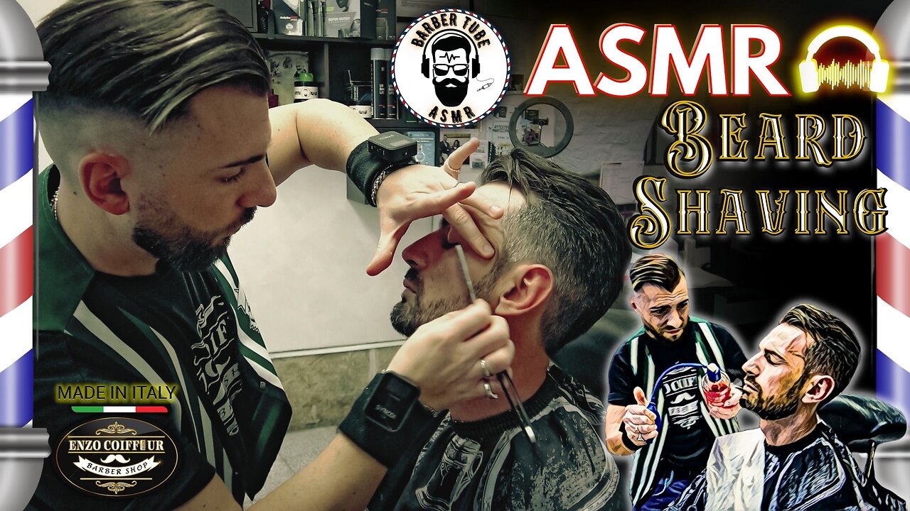 ASMR 💈 beard shaving💈Italian Barber shop