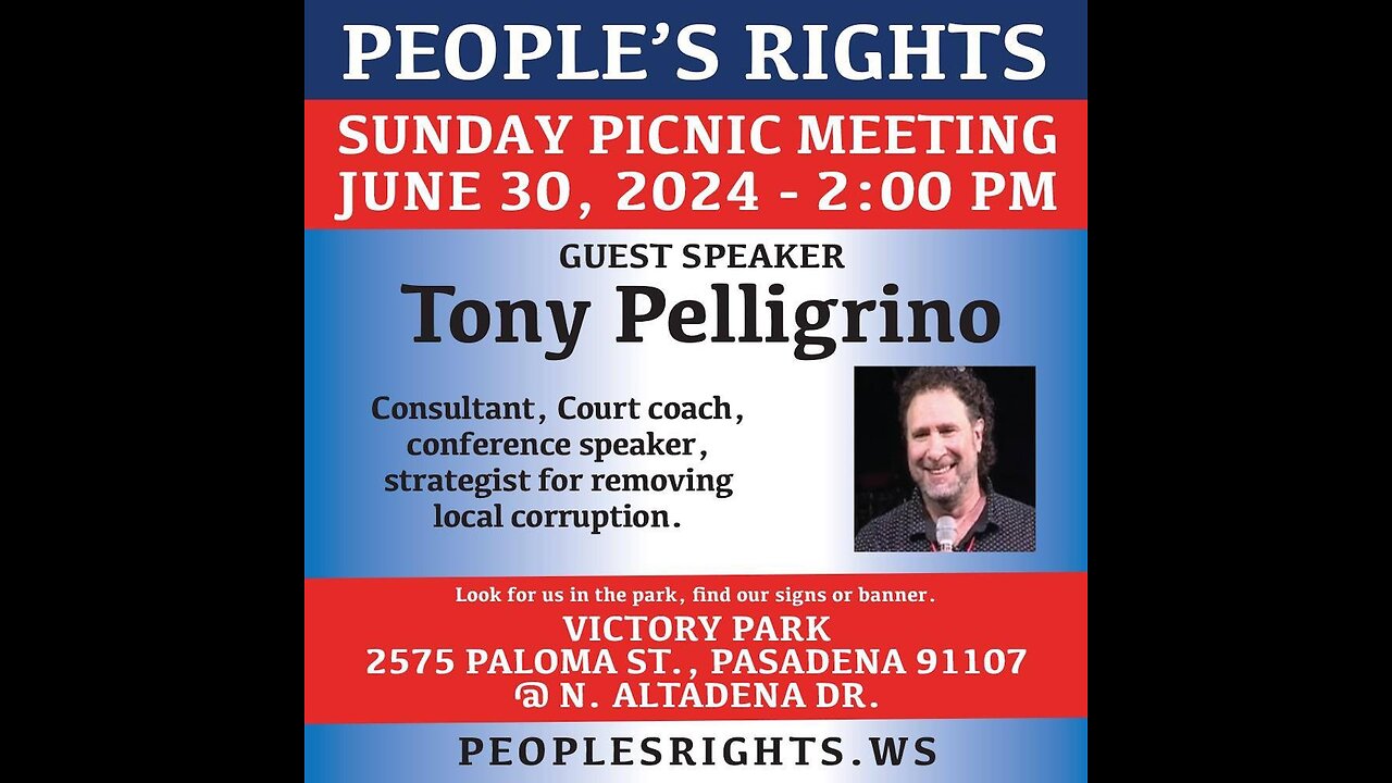 July 1, 2024 PM / John Kacarab and a recording of Tony Pelligrino fighting in the courts!