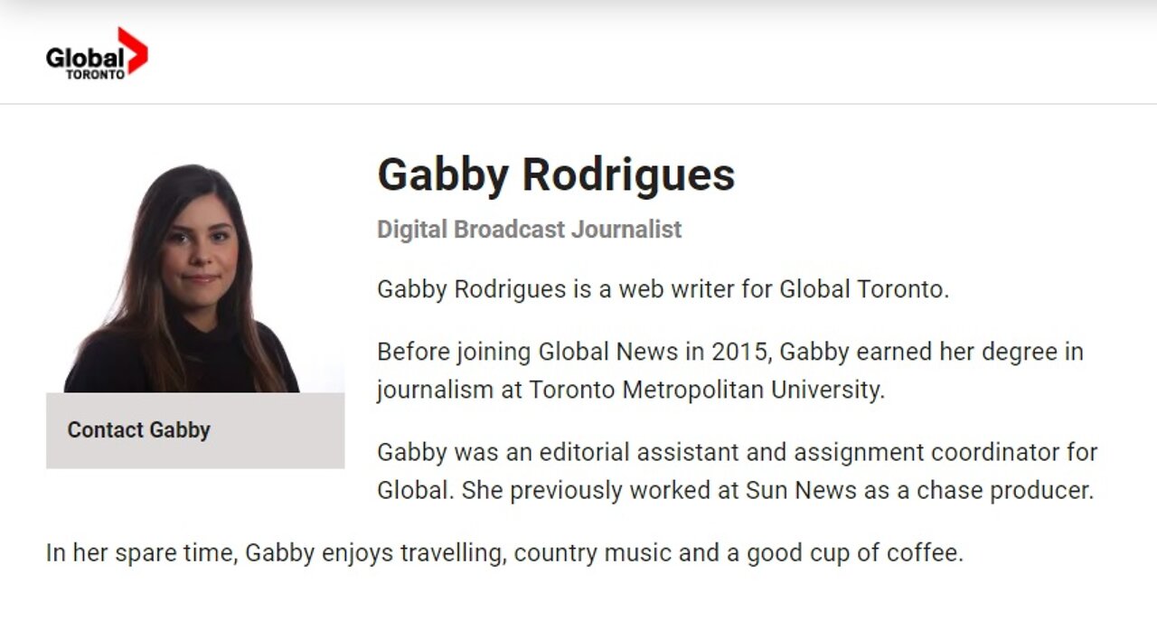 Gabby Rodrigues From Global News Ignores FDA, Pfizer and Moderna Documents In Favor Of Her Career