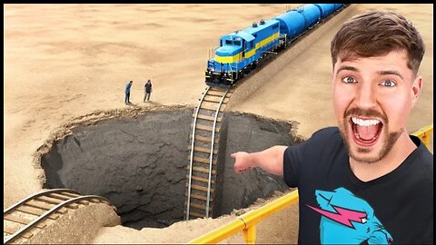 Mr beast video Train Vs Giant Pit