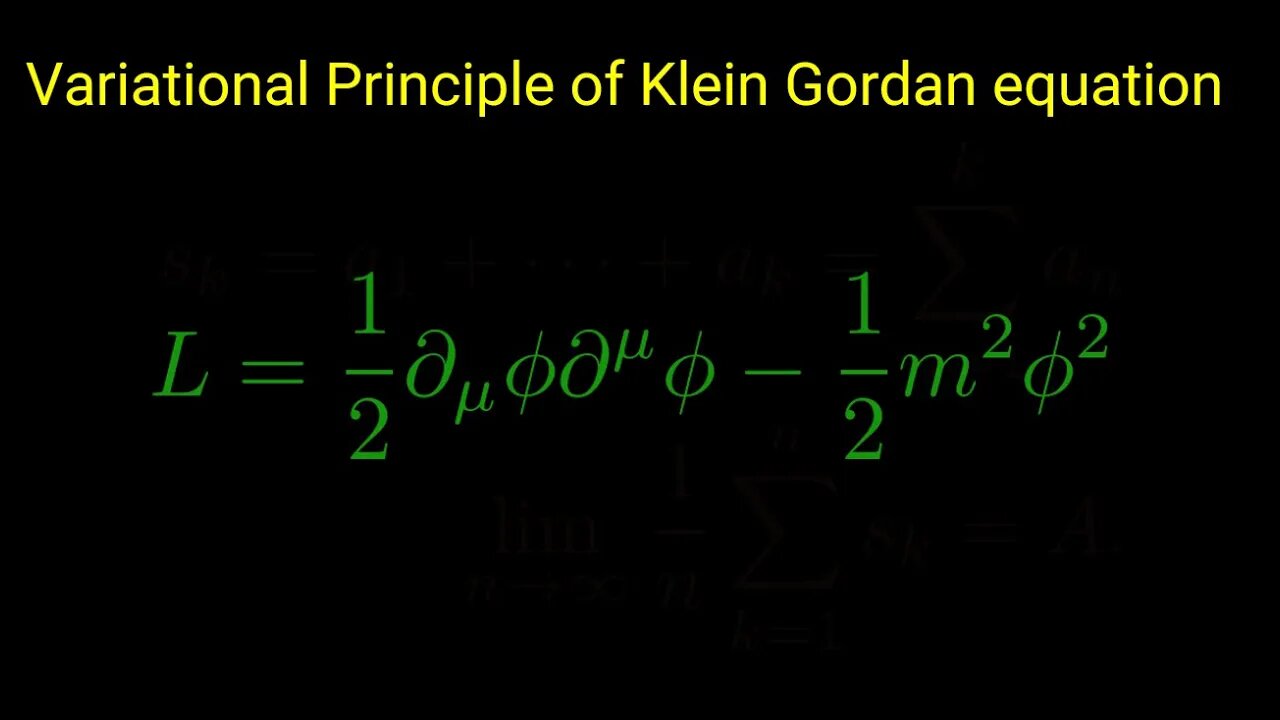 Variational Principle of Klein Gordan equation