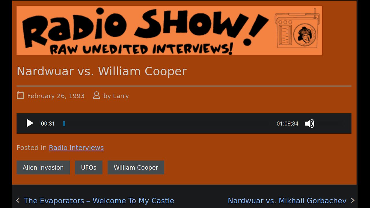 Nardwuar Radio Interviews William Cooper in February, 1993