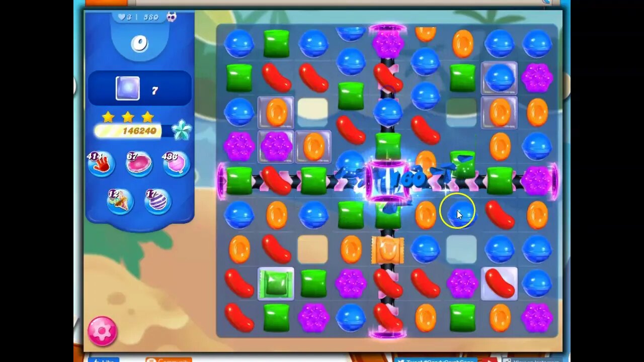 Candy Crush Level 580 Talkthrough, 17 Moves 0 Boosters