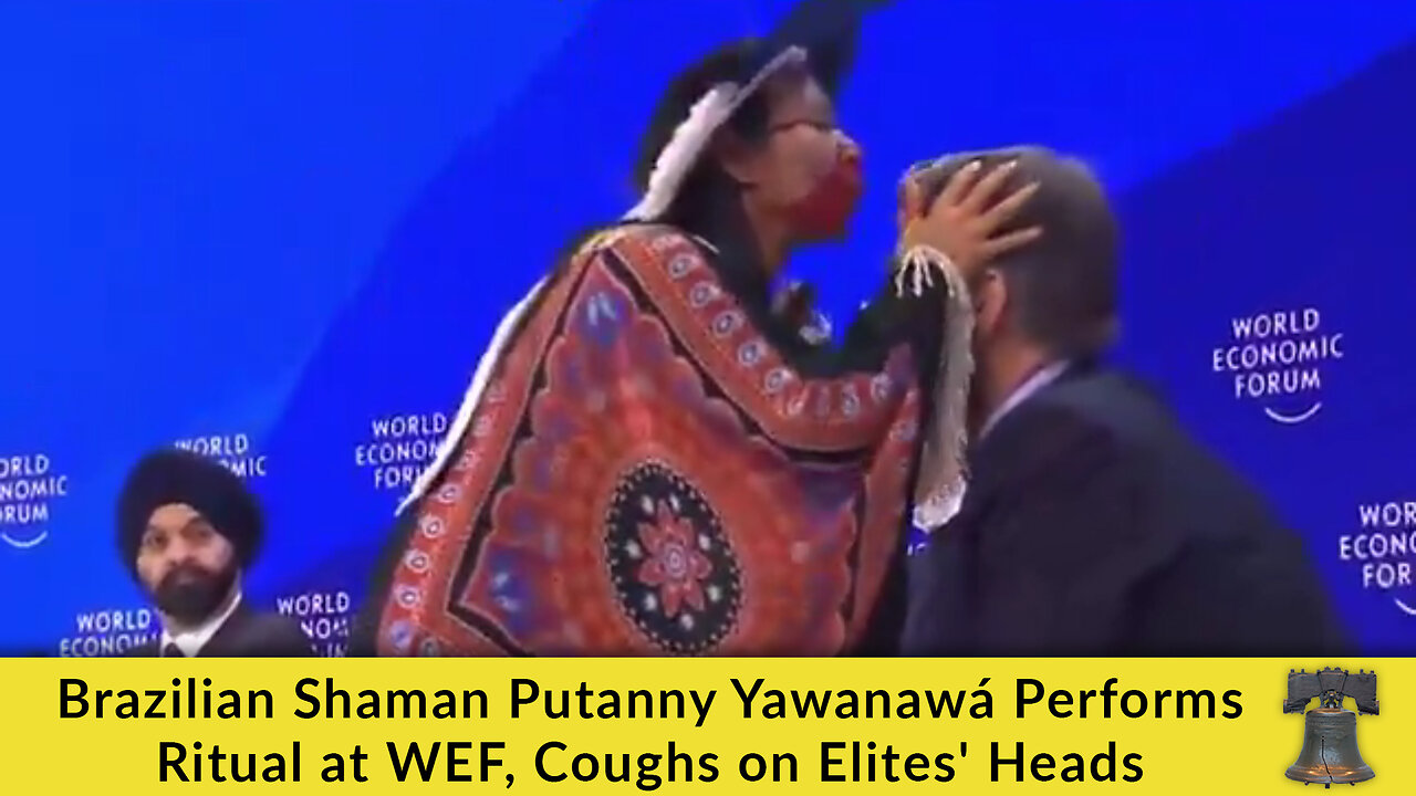 Brazilian Shaman Putanny Yawanawá Performs Ritual at WEF, Coughs on Elites' Heads