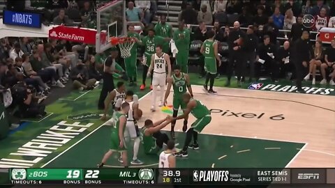 Giannis almost Ejected after His Dirty Play Against Williams with an Elbow