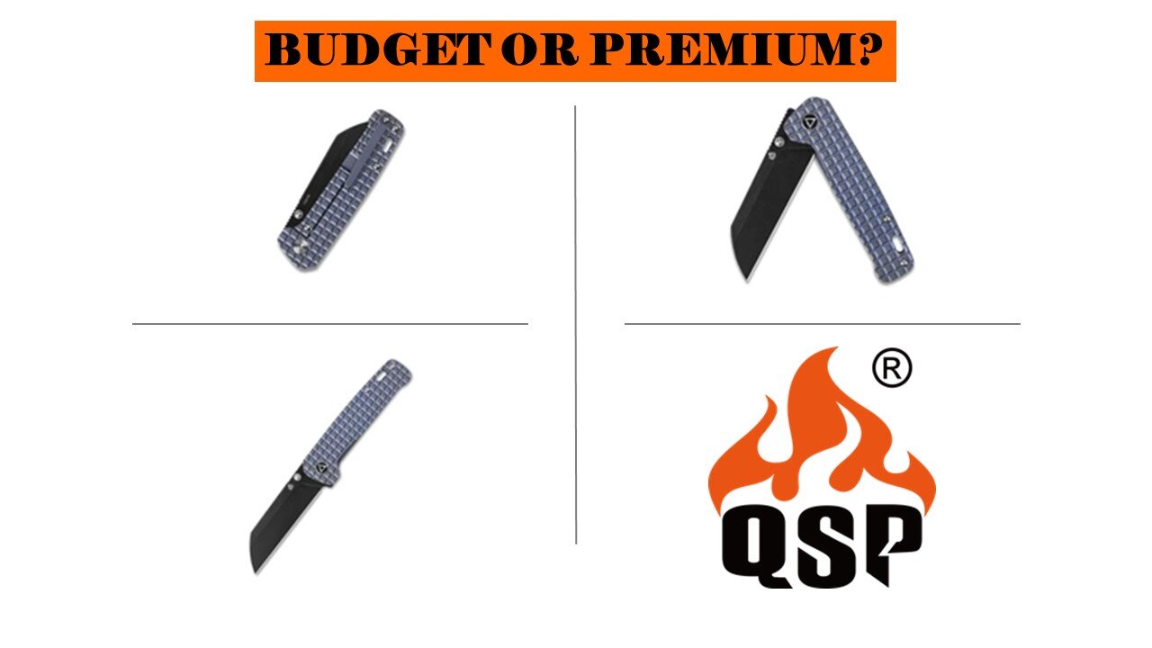 QSP Penguin Frame Lock Pocketknife 154CM Blade Frag Pattern Titanium Handle